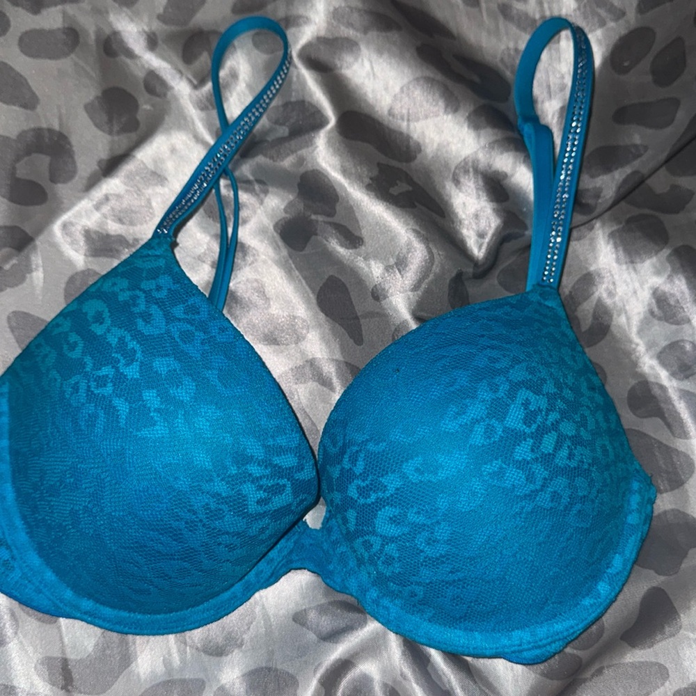 Blue bra from pink